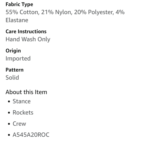 NWT Men's Houston Rockets Shortcut 2 Stance Crew Socks - Picture 14 of 14